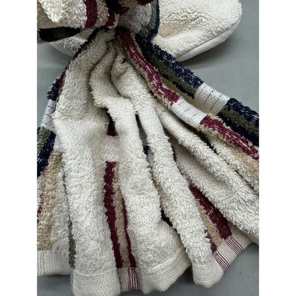 Christmas handmade Angel made out of towels white green striped 12" READ - Picture 3 of 7